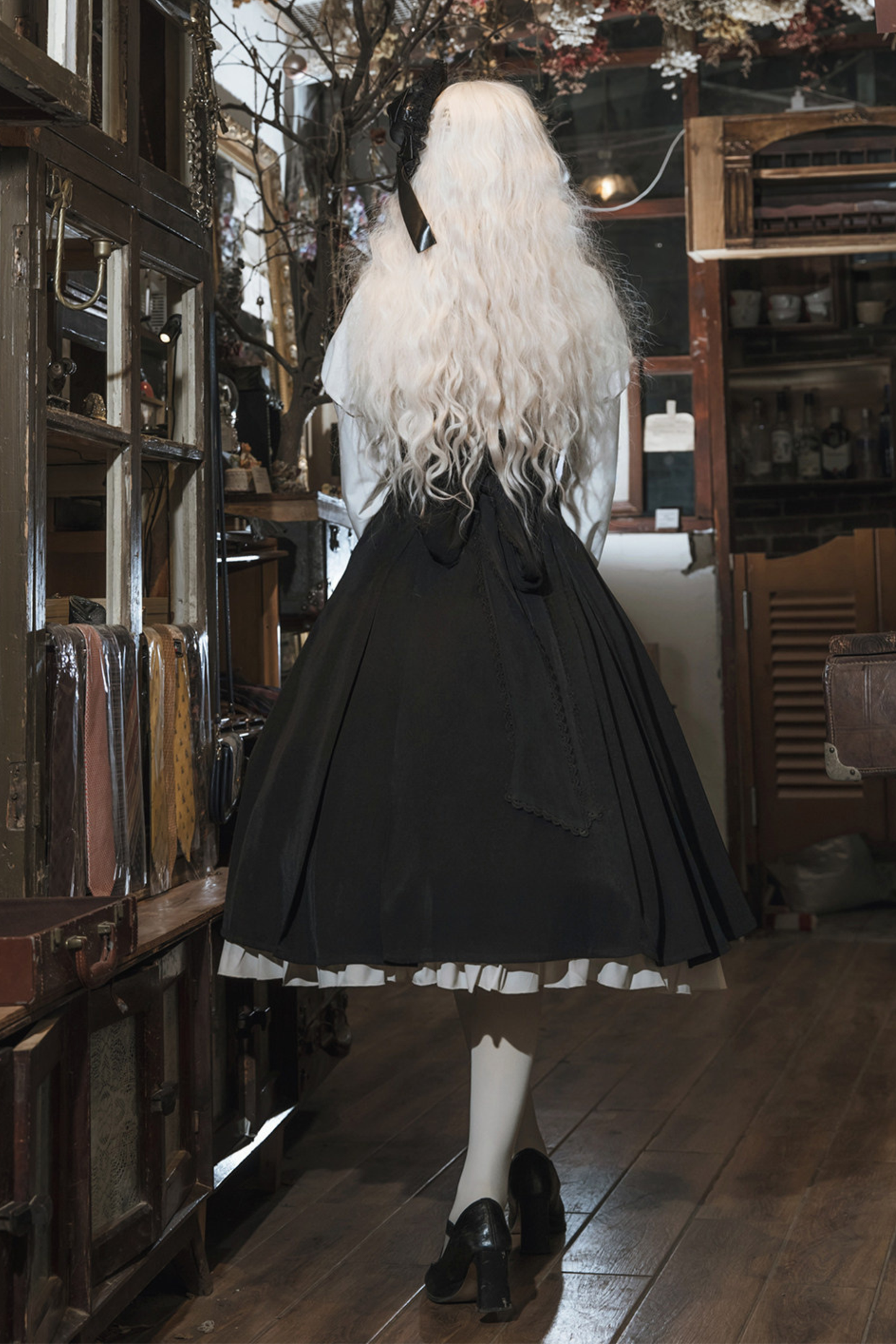 【予約商品】ゴシックダークサスペンダーロングドレス+シャツ+ジャケット