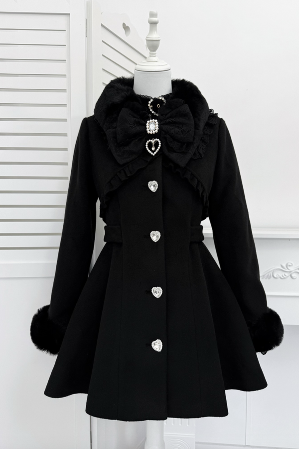 リボンウエストマークフレアコート