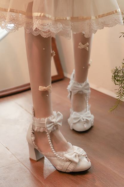 パールリボンプリンセスロリータシューズ
