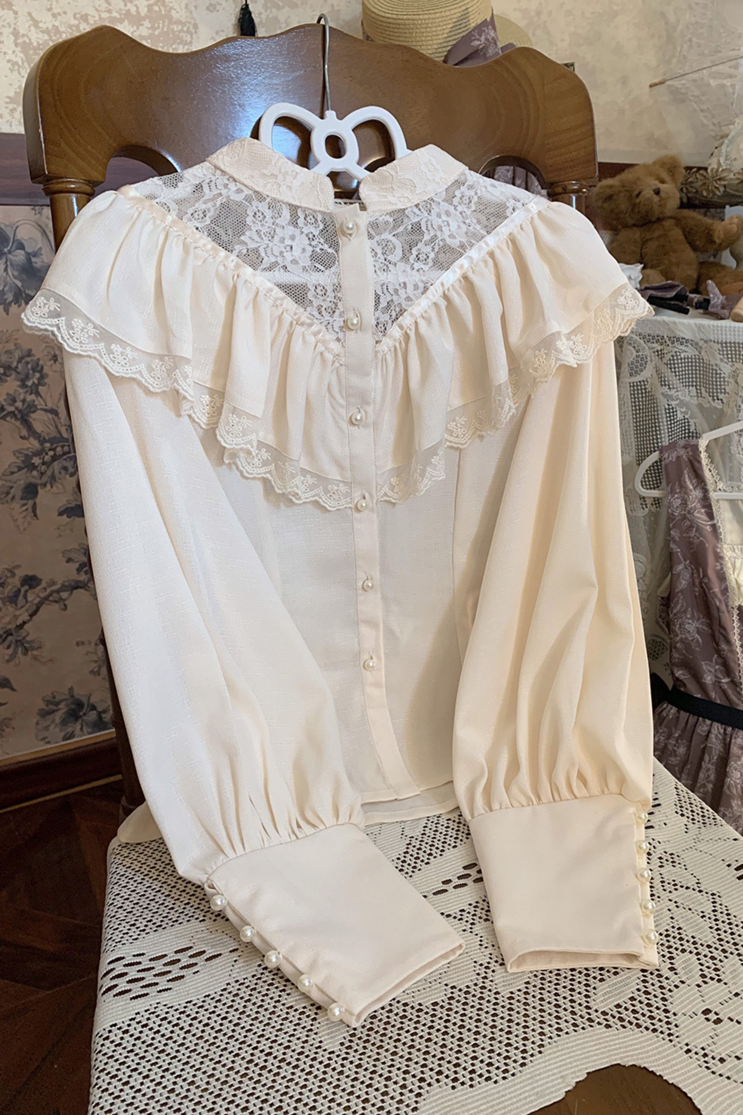 Ketch Wild Rose Stand Collar Lolita Blouse