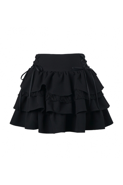 Plaid Sleeveless Shirt + Top + Tiered Skirt