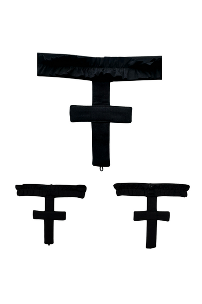 Gothic-Stil Kreuz-T-Shirt + Kreuzkragen + Kürbishose
