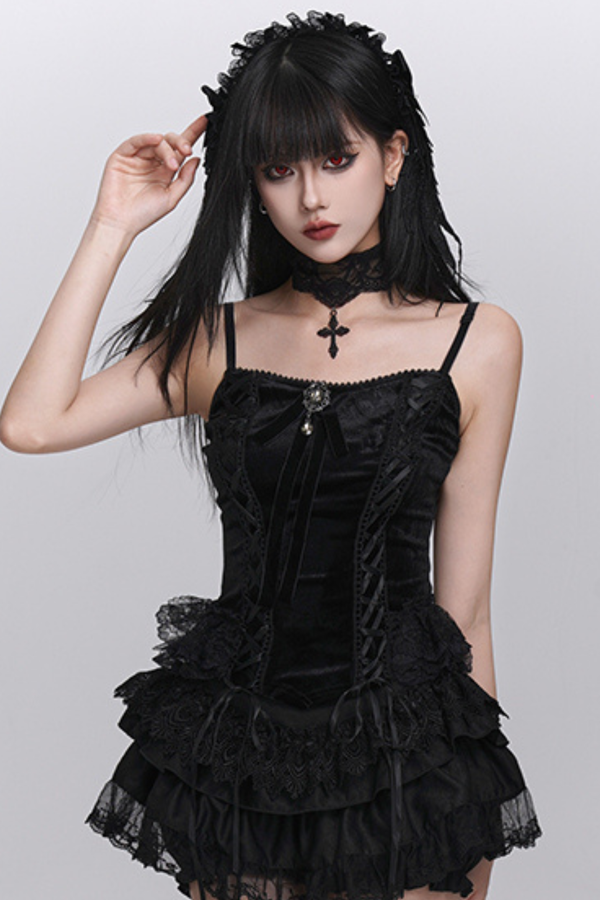 Ghost Girl Gothic Puffy Skirt + Camisole + Short Outerwear