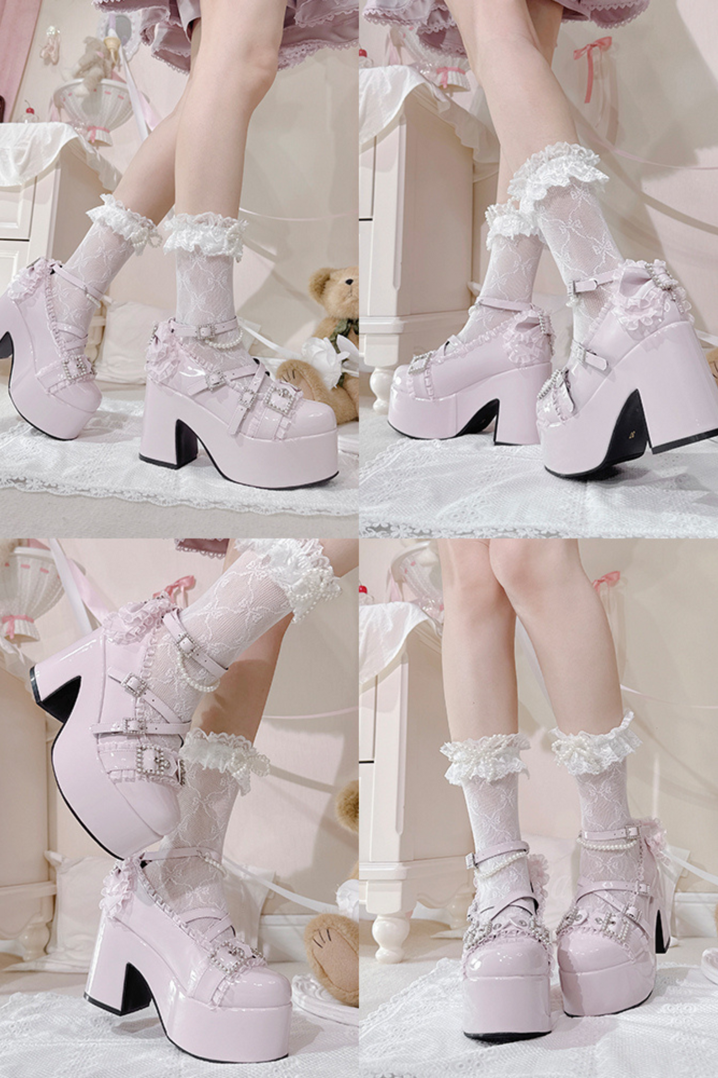 クロスベルトデザインシャイニーシューズ