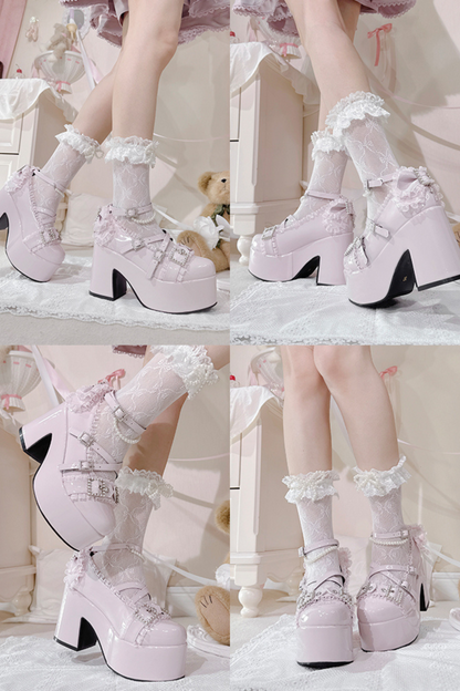 クロスベルトデザインシャイニーシューズ