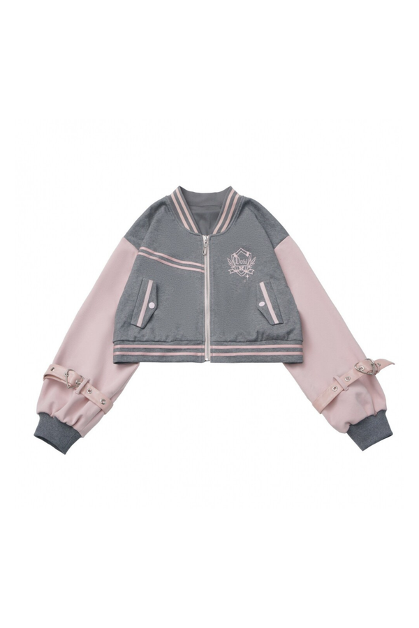 セーラーカラージャケット+プリーツスカート+ロングパンツ