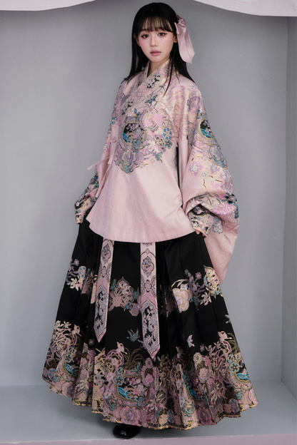 Süße China-Jacke + Plisseerock + Accessoires