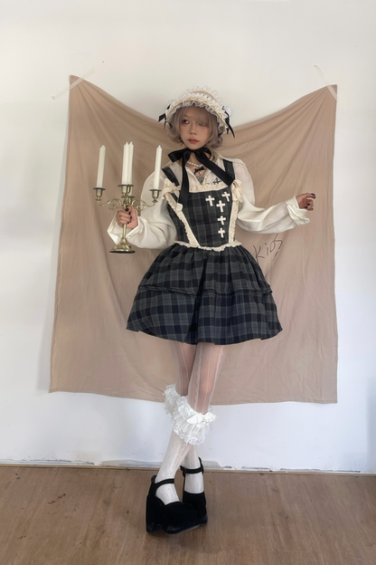 Doll Check Suspender Dress