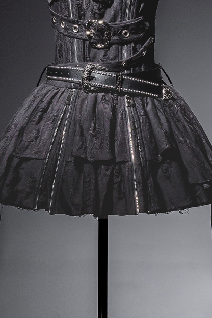 [Reservations] Dark Gothic Style Sleeveless Dress + Belt