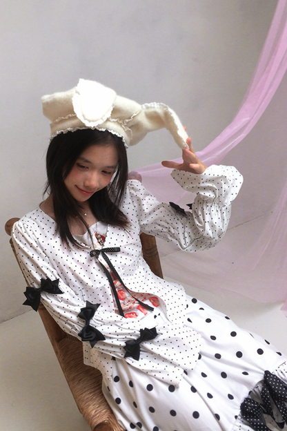 レースラビットイヤーベレー帽