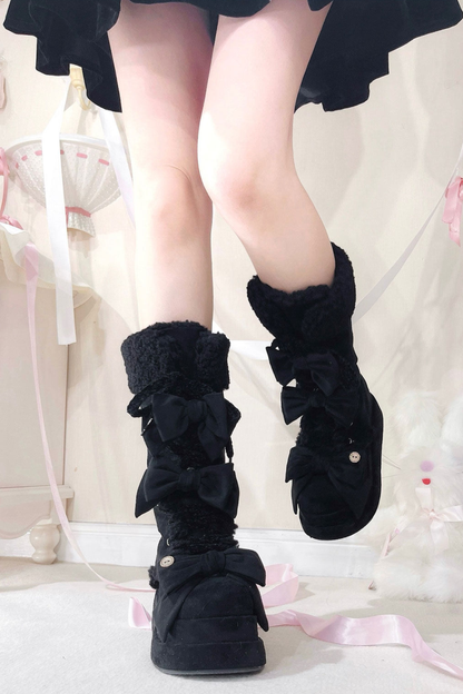 リボンロリータスノーブーツ
