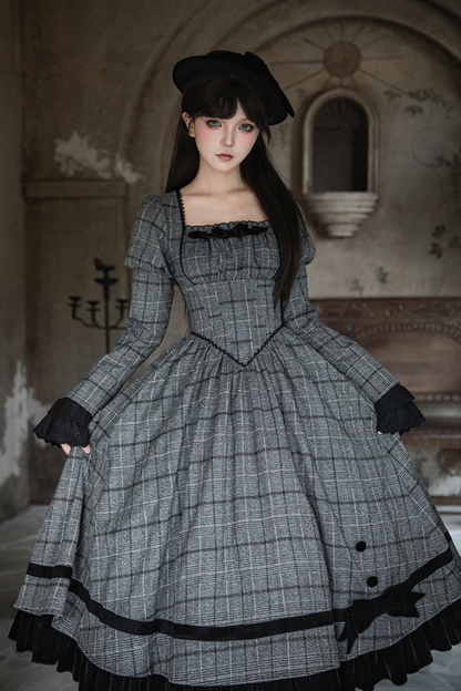Check Fishbone Chest JSK + Dress + Innerwear + Ribbon + Hat