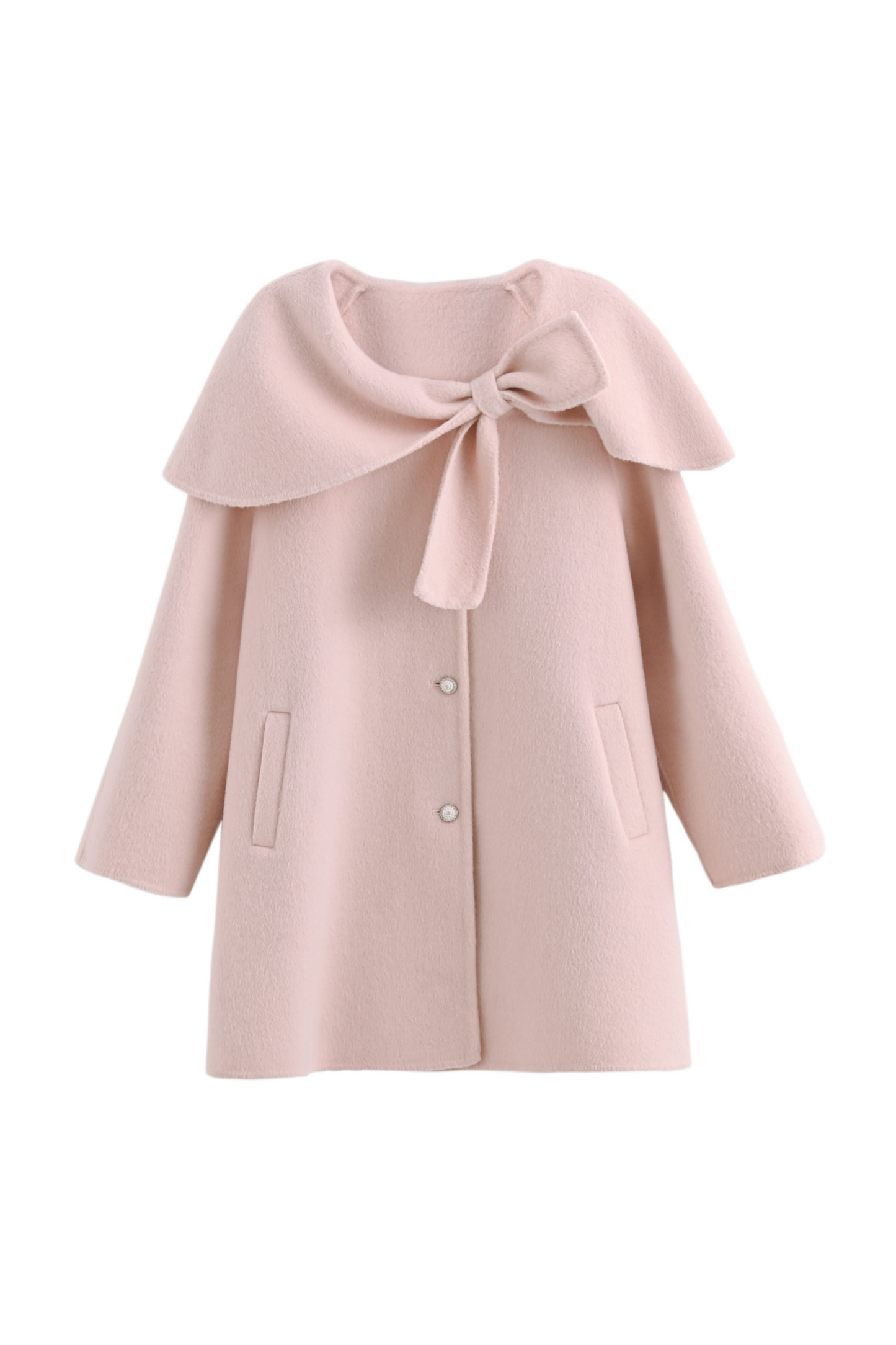 リボンビッグカラーフレアコート