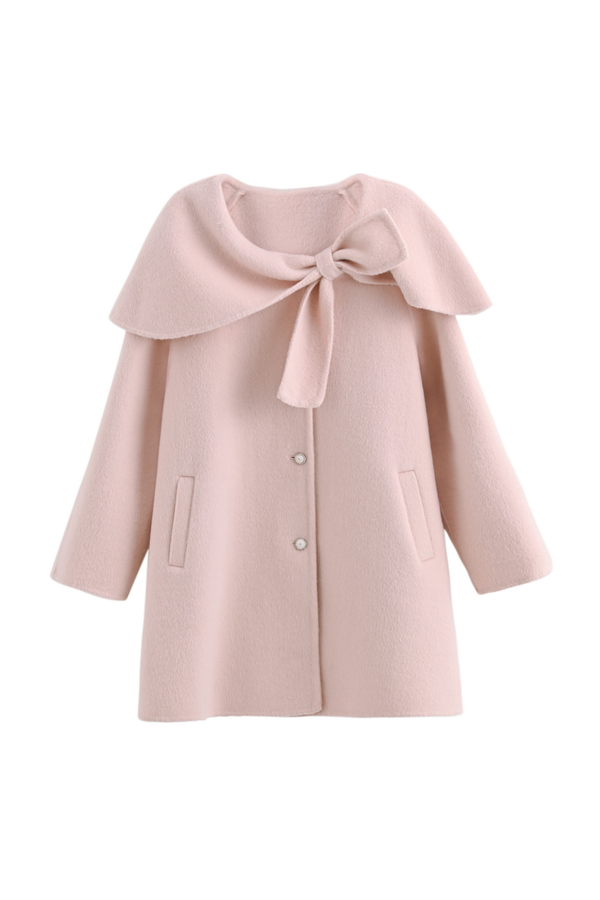 リボンビッグカラーフレアコート