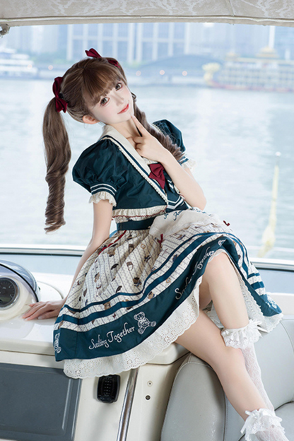 Jasmine Bear Marine Design Jumperskirt + Short Outerwear