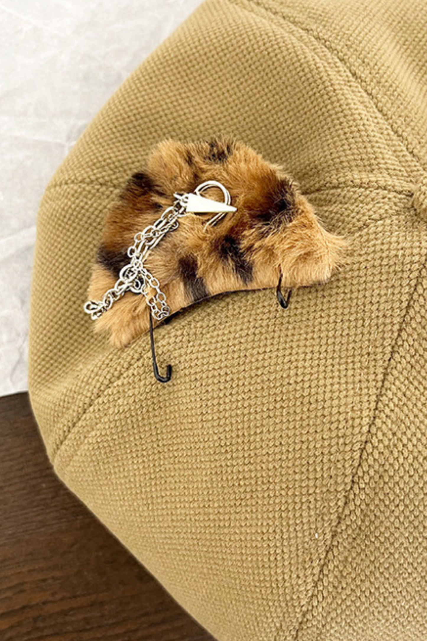 Studded Leather Cat Ear Beret