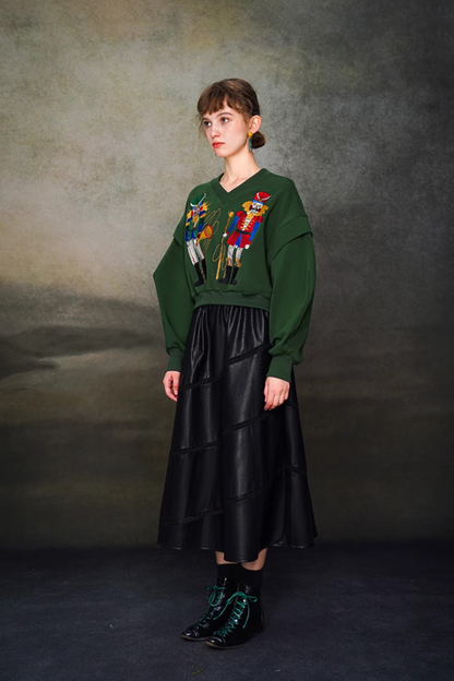 Retro Toy Wide V-Neck Top