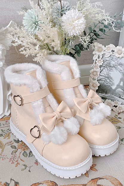 リボンプラットフォームソールブーツ