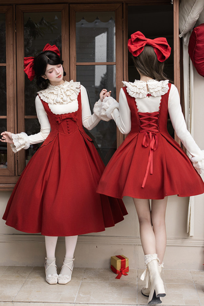 Velvet Rose Suspender Dress + Top + Ribbon