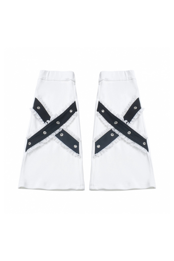 Hood Ruffle Dress + Loose Tie Top + Shorts + Leg Warmers