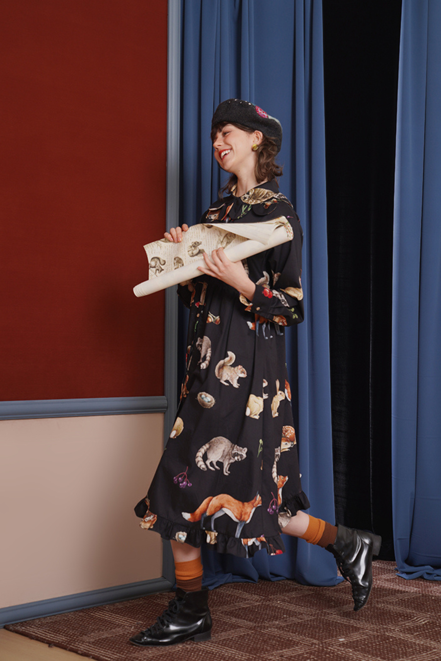 Animal Print Classic Art Style Loose Dress