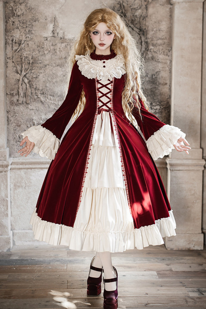 クラシカルエレガントドレス+カラー+リボン+ハット