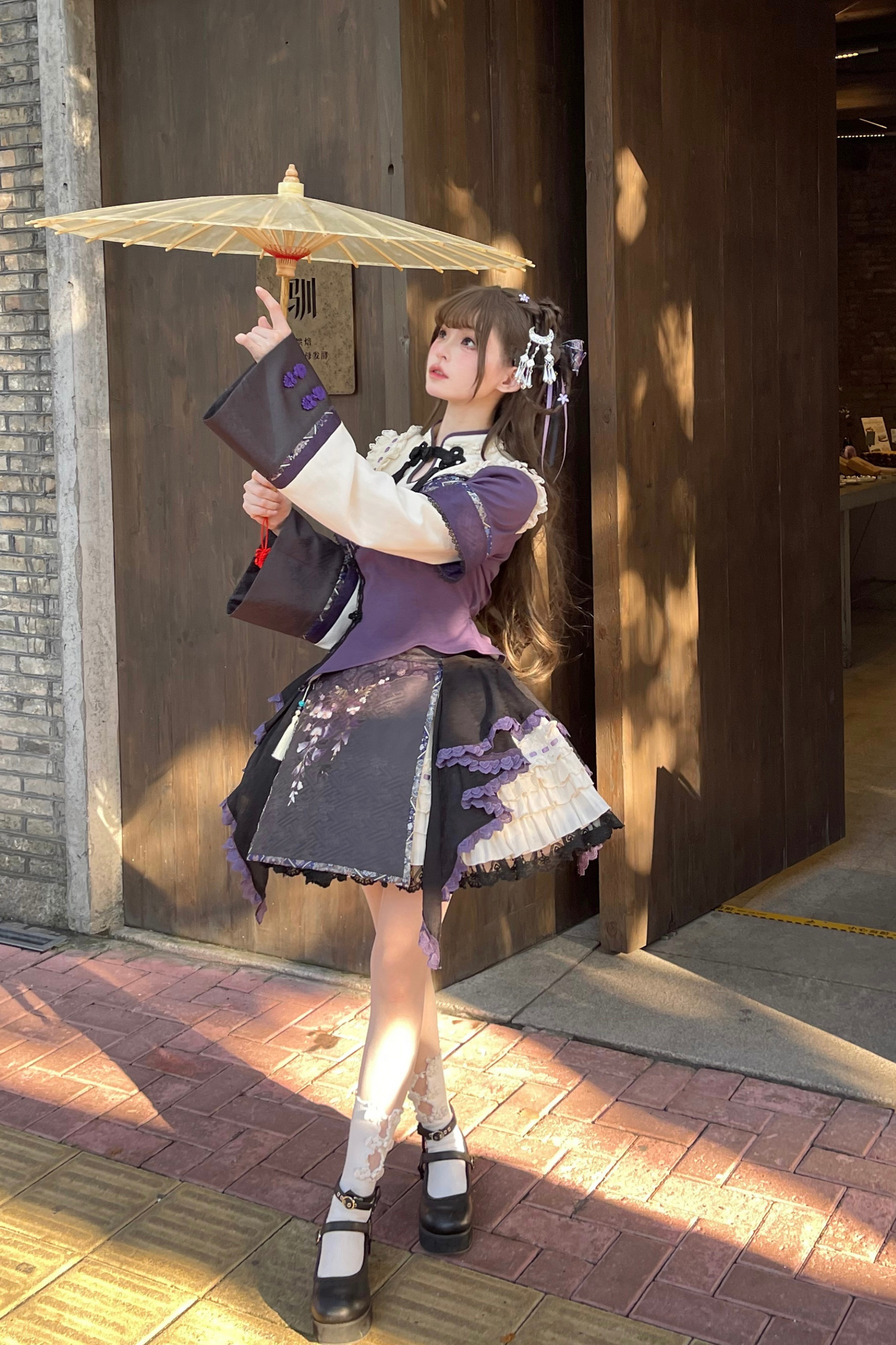 China Style Girl Lolita Top + Skirt + Catsuit + Clips