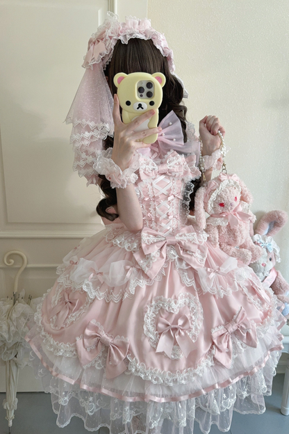 Sweetheart Lolita Dress + Ribbon + Veil