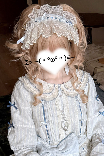 アクアドールロリータドレス+ヘアバンド+リボン