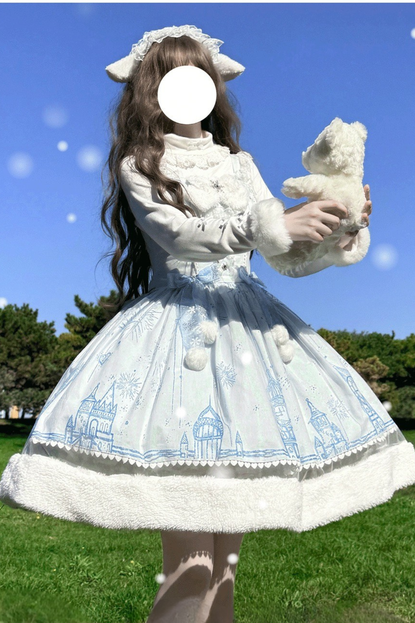 スノーフレークキャッスルロリータドレス+ケープ+トップス