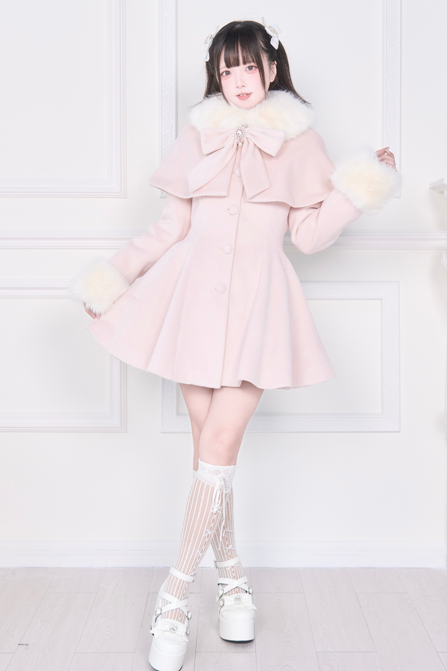 ビッグリボンフレアコート