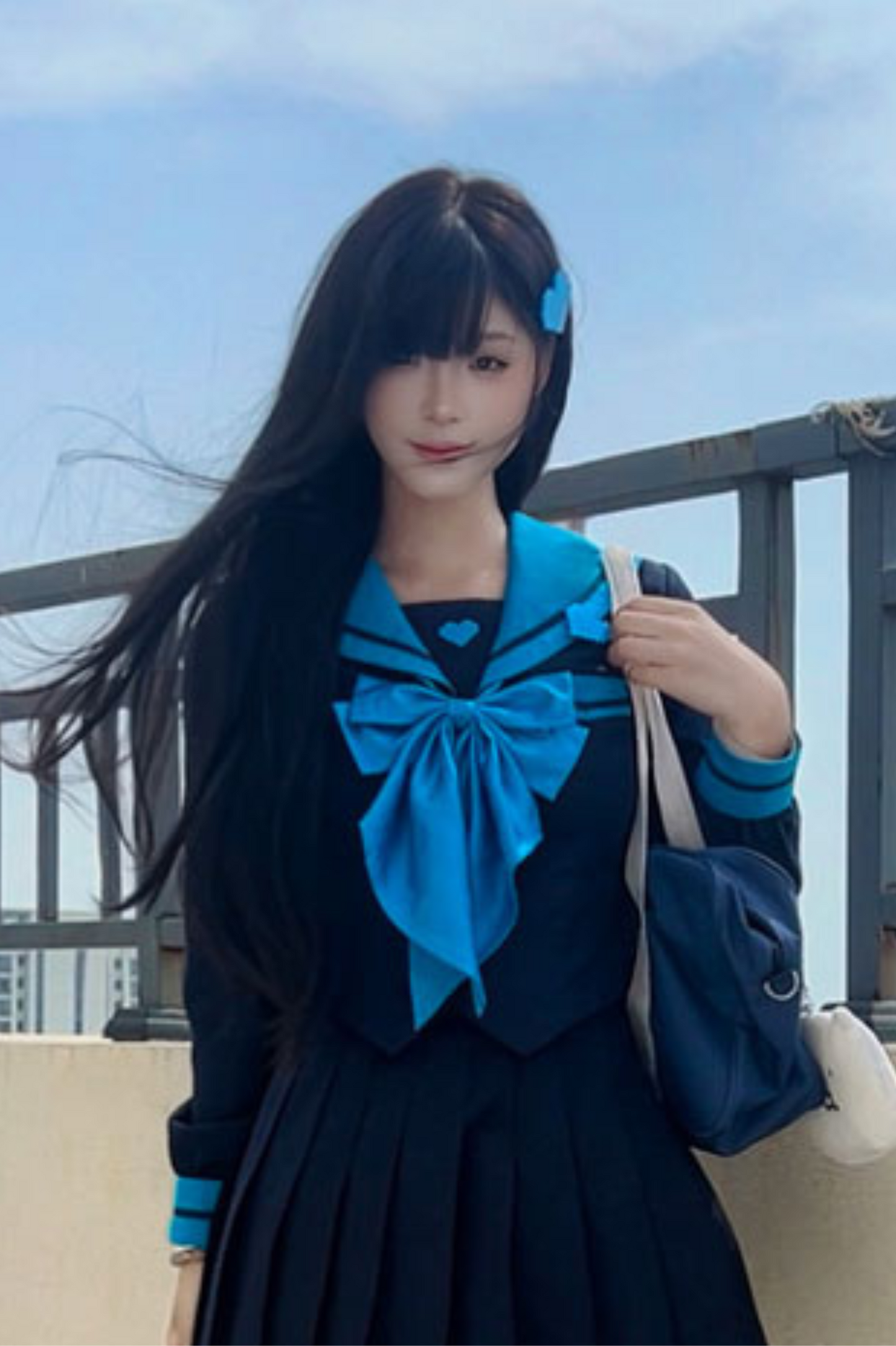 アニメーションヒロインセーラートップス＋プリーツスカート＋レッグカバー