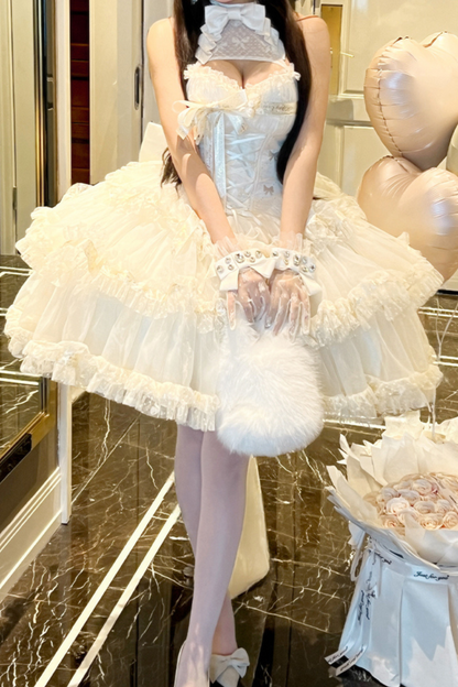 Ribbon Halter Neck Slim Lolita Dress