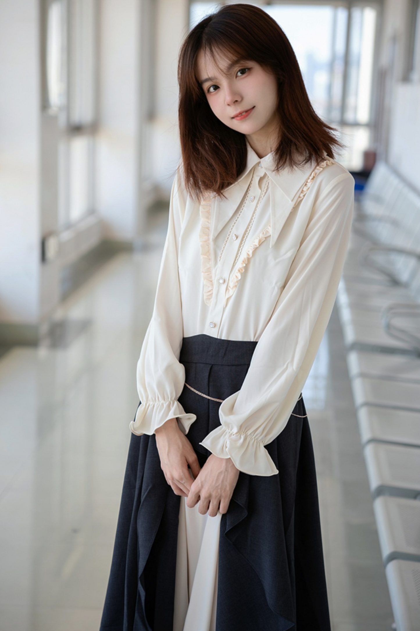 エレガントシャツ+イレギュラースカート