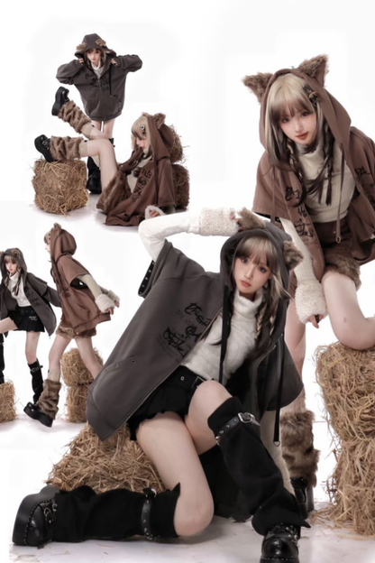 Wolf Ear Hood Loose Hoodie