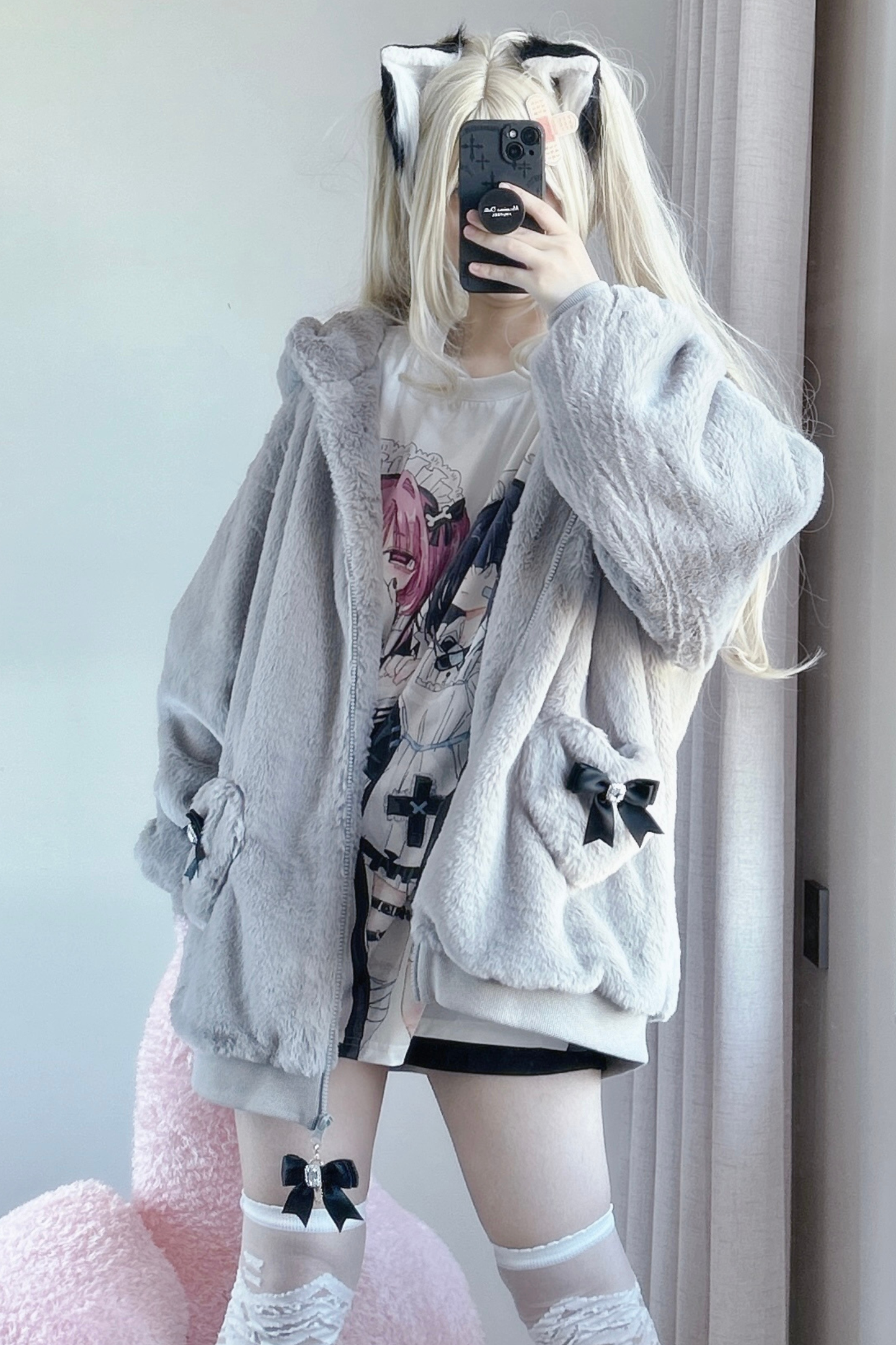 猫耳ぬいぐるみフードジャケット