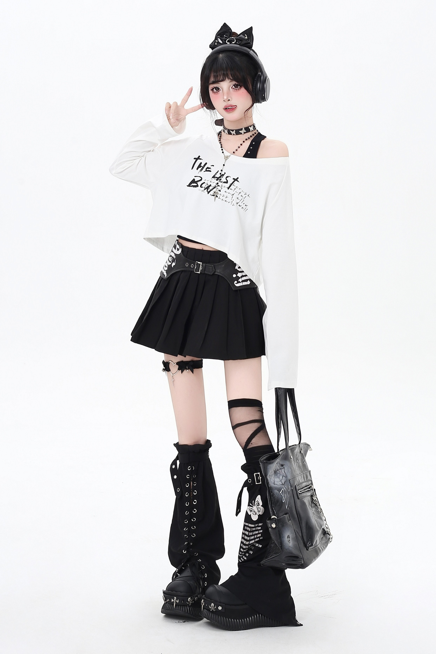 オフショルダークールツーピーストップス