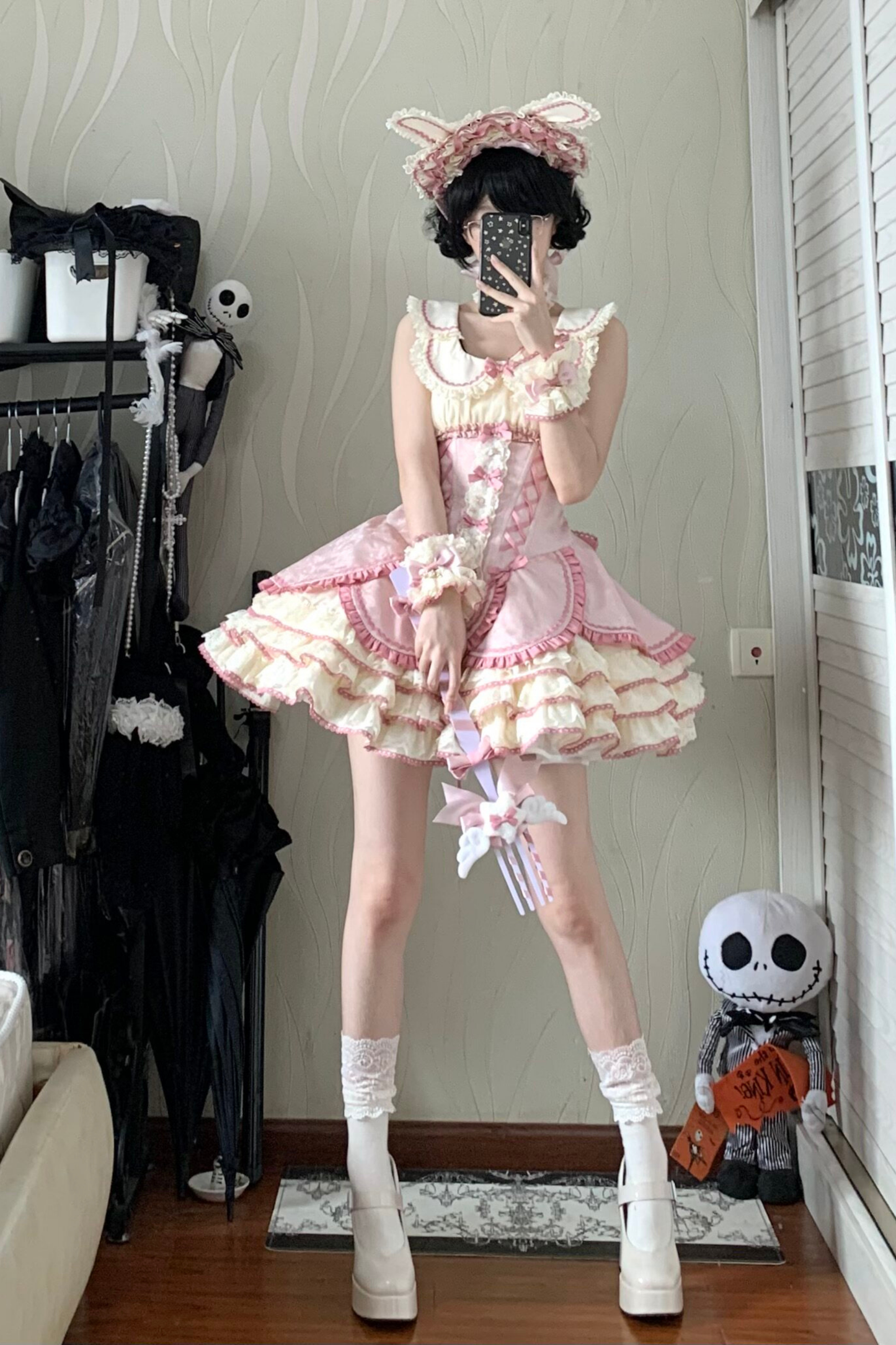 Magical Girl Lolita Dress + Bonnet + Pendant + Sleeves