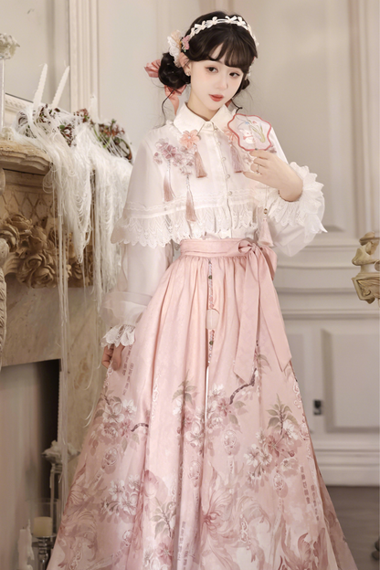 スイートフラワーショール+ブラウス+スカート