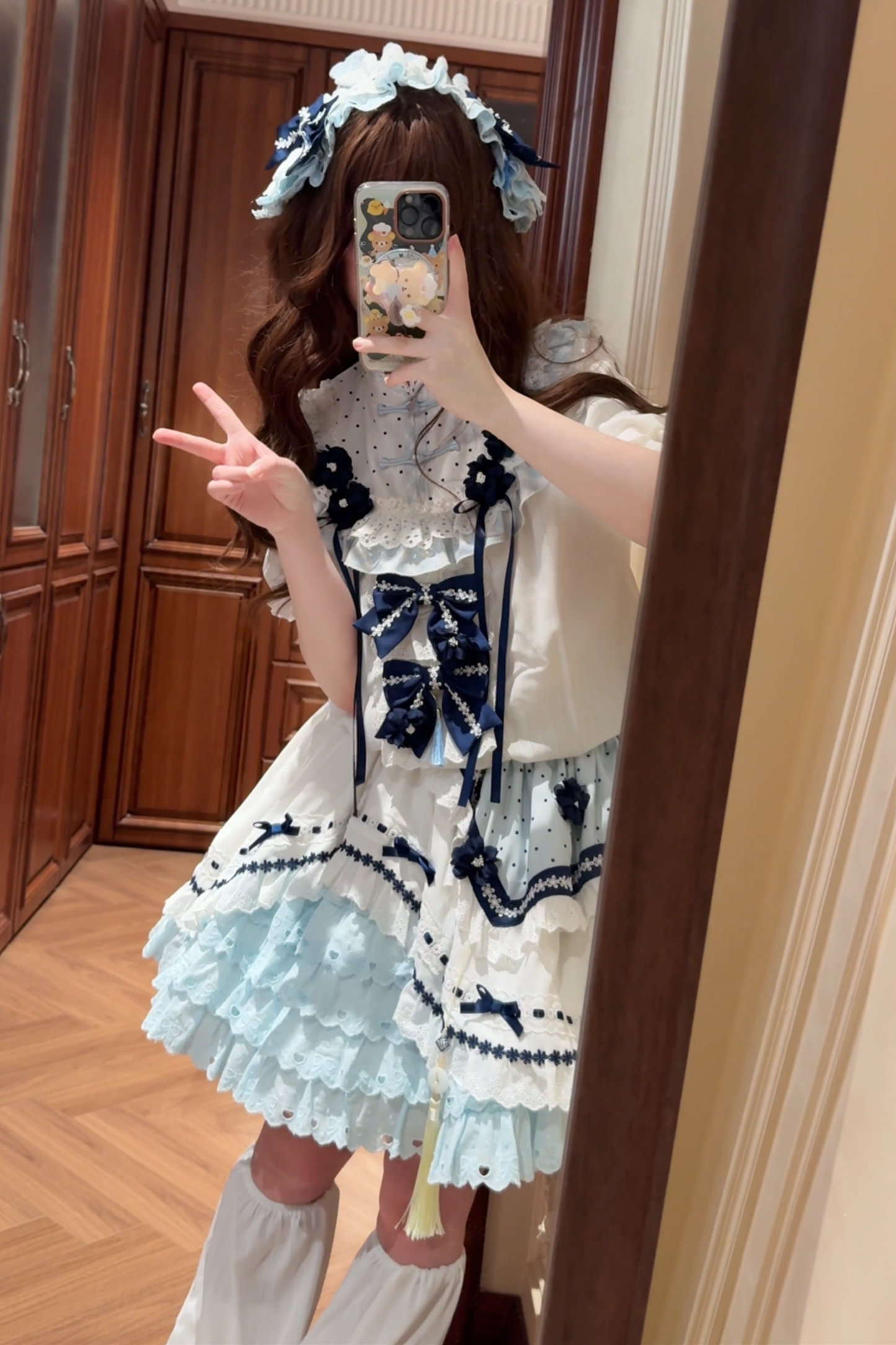 [3월 18일 예약마감] 차이나 드림 원피스 + 점퍼 스커트 + 소매 + 레그 워머 + 머리띠 + 칼라 + 클립 + 리본 + 공주 소매