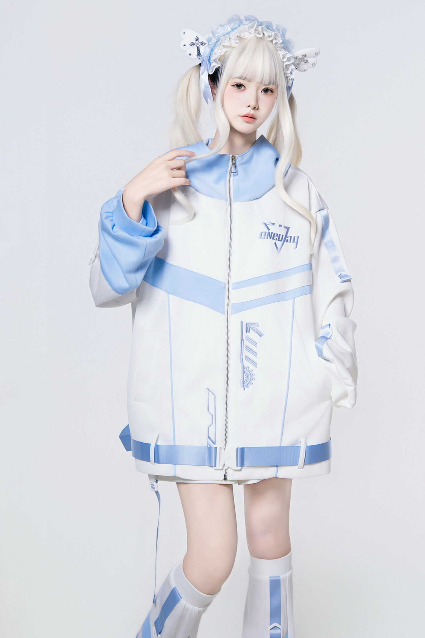 サブカルサイバージャケット+ショートパンツ+レッグカバー