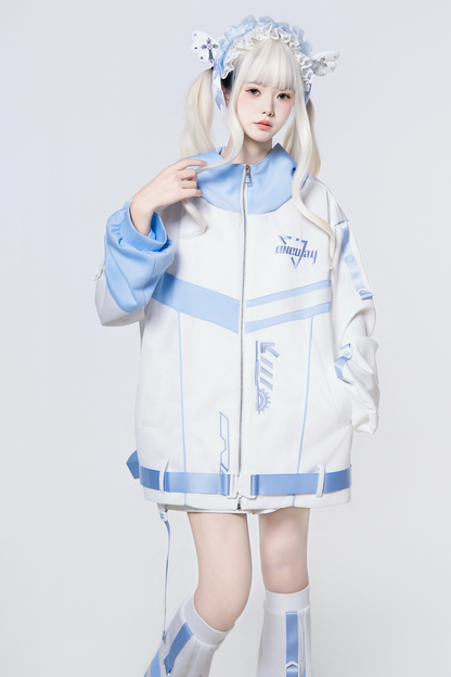 サブカルサイバージャケット+ショートパンツ+レッグカバー