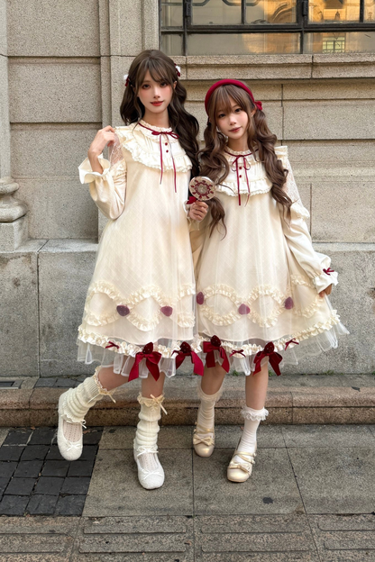 Strawberry Cream Doll Lolita Dress + Strawberry Ribbon