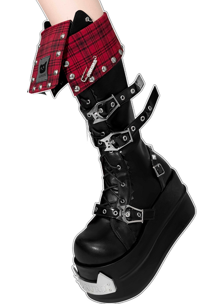 Punk rock check subcurmy dayum boots