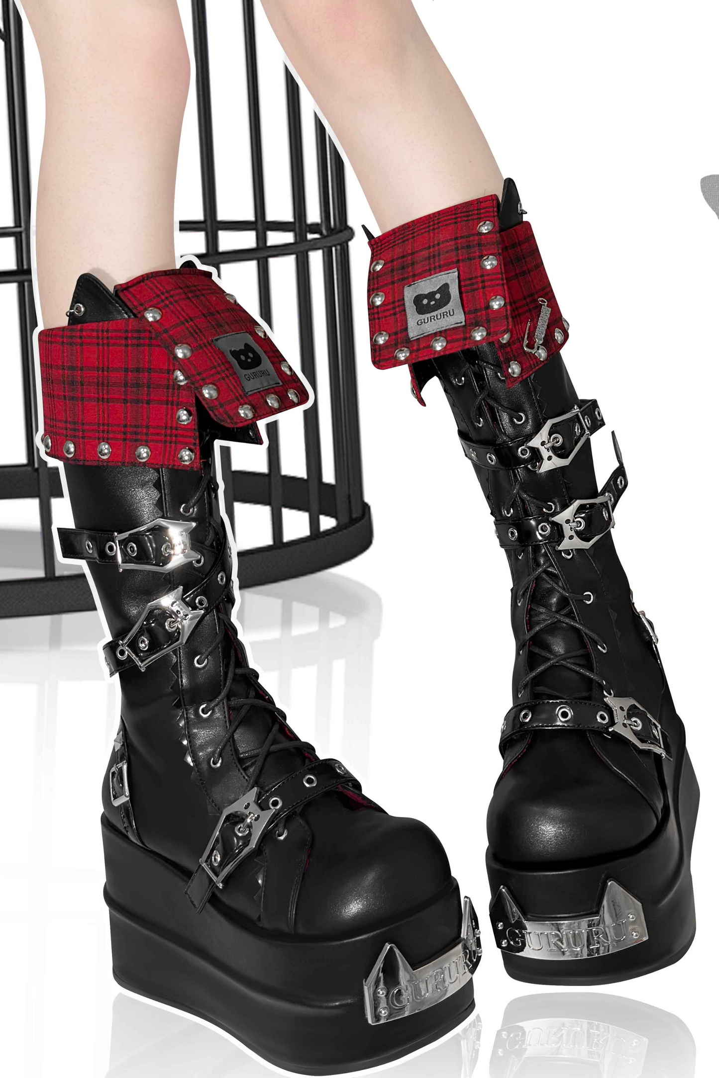 Punk rock check subcurmy dayum boots