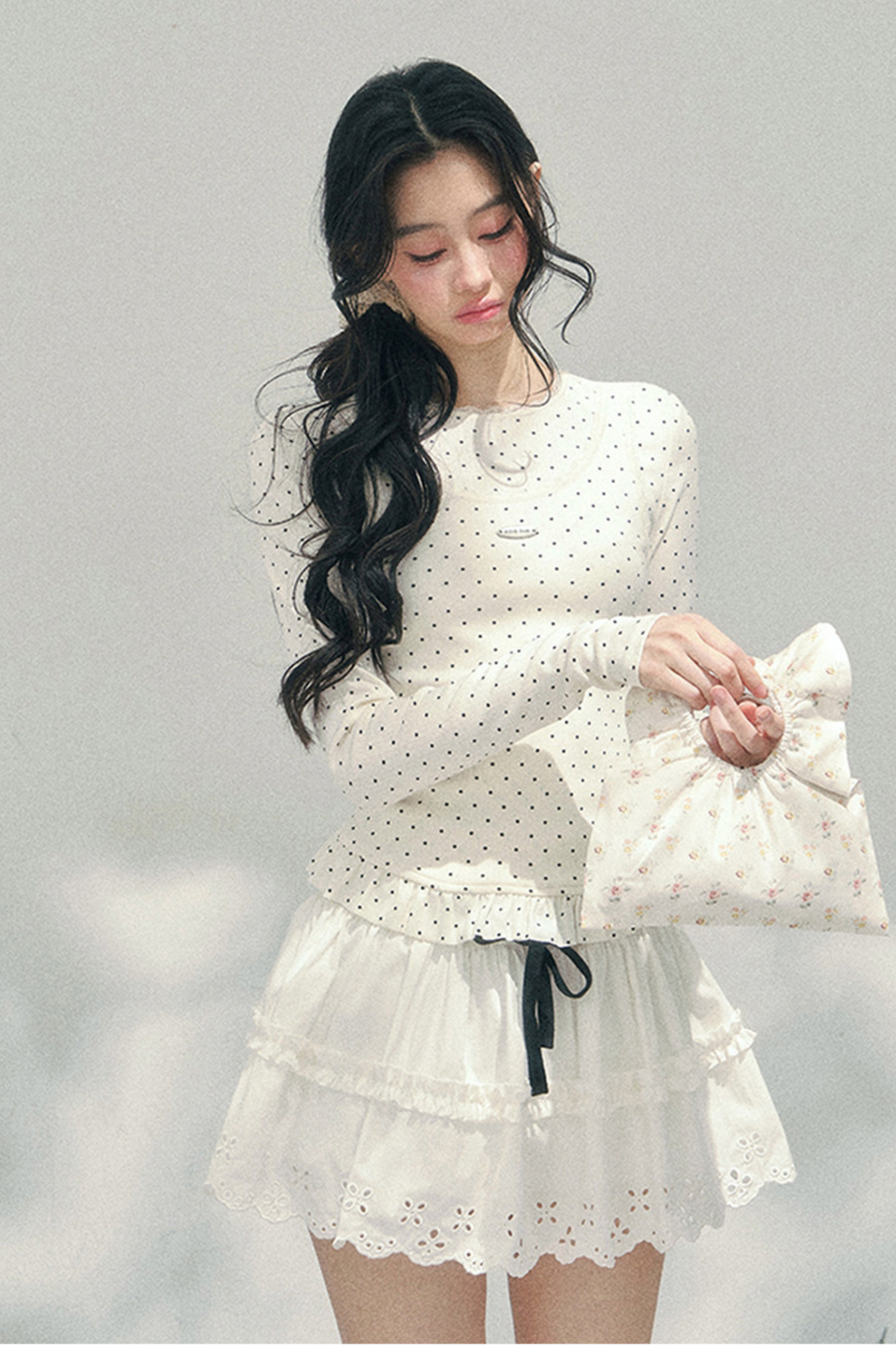 レーススイートティアードパフィースカート