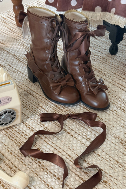 Sheep puff retro boots