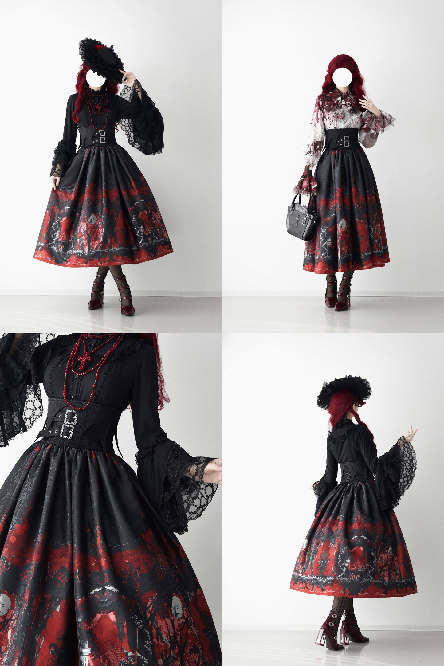 [Vorbestellung bis 29. März] Gothic-Puppen-Trägerrock + ausgestellter Rock