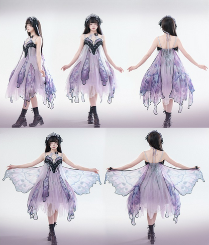 【12月16日予約締切】withered leaf butterfly2.0ゴシックロリータバタフライウイングドレスTypeA/B