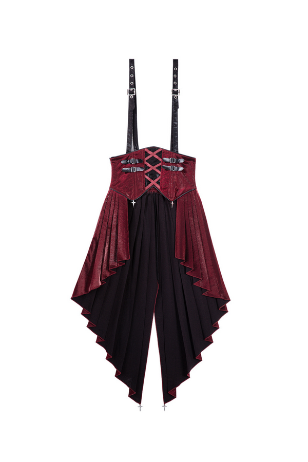 【予約商品】ダークサイバーサスペンダースカート＋ショートパンツ＋ノースリーブトップス＋スリーブ